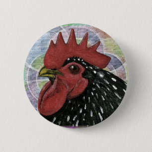 Cochin: Dekorativer Roosterkopf Button
