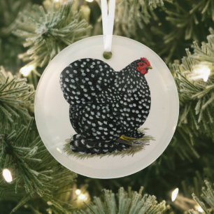 Cochin Mottled Hen Ornament Aus Glas