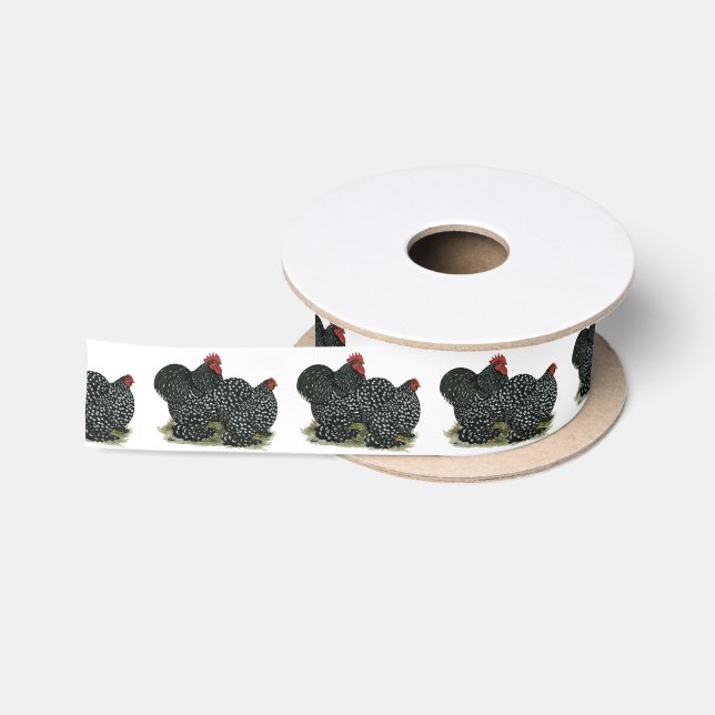 Cochin Mottles Chickens Satinband (Spule)