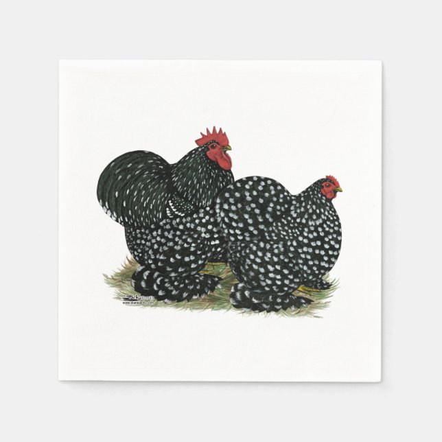 Cochin Mottles Chickens Serviette (Vorderseite)