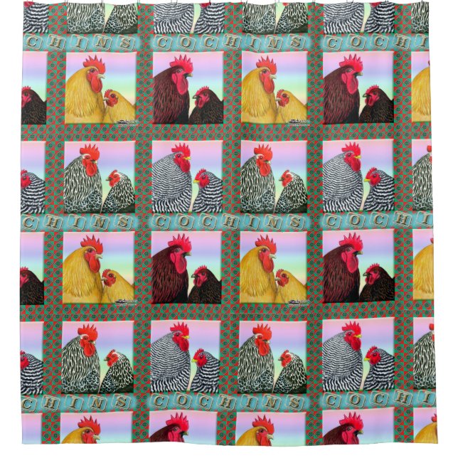 Cochins Vier Farben Duschvorhang (Vorderseite)