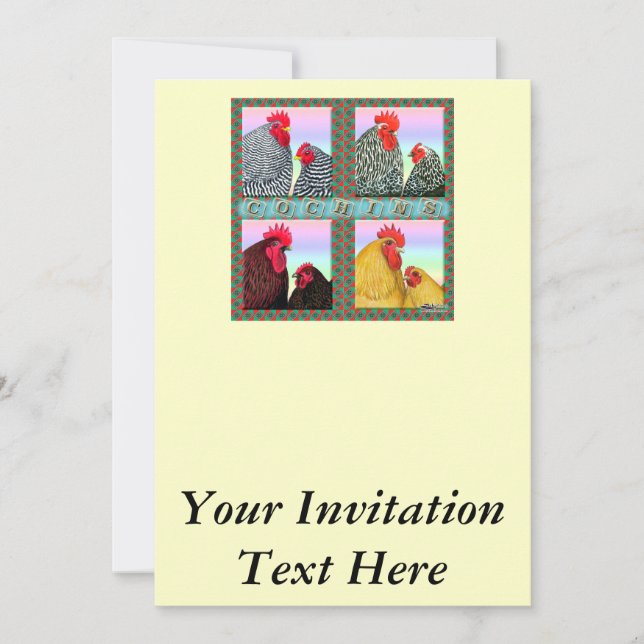 Cochins Vier Farben Einladung (Vorderseite)