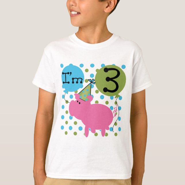 Cochon 3ème anniversaire Tshirts et cadeaux (Devant)