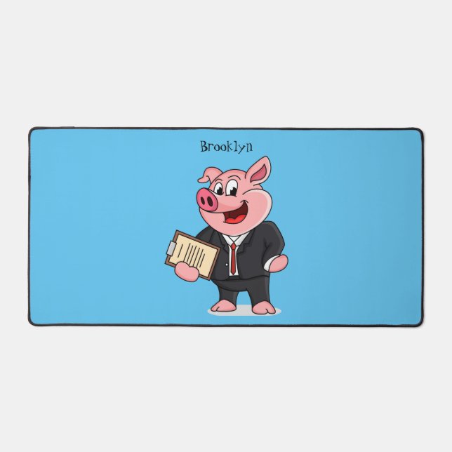 Cochon amusant en costume d'affaires dessin animé (Recto)