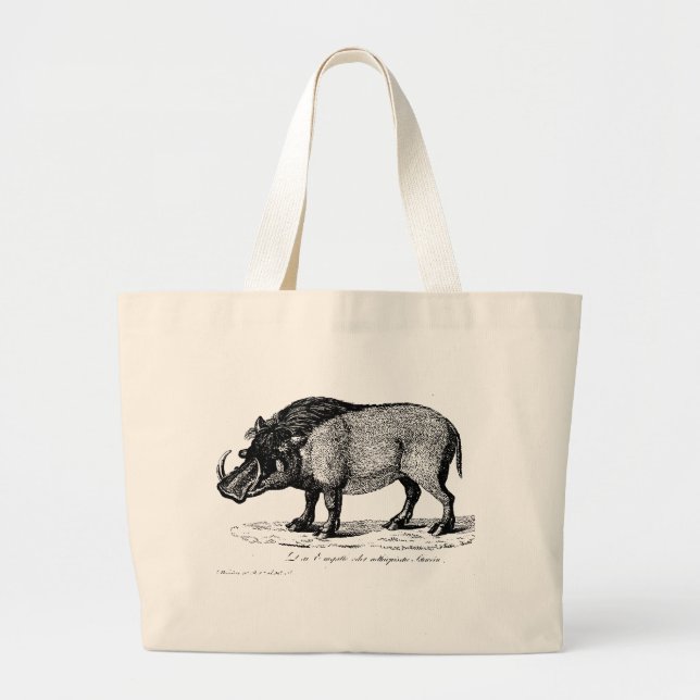Cochon antique avec défenses sur Sac fourre-tout (Devant)