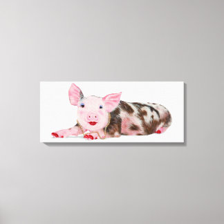 Cochon avec bâton à lèvres Imprimer sur toile