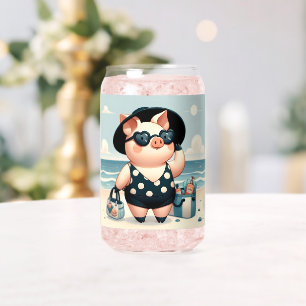 Cochon mignon en maillot de bain Polka Dot à la pl