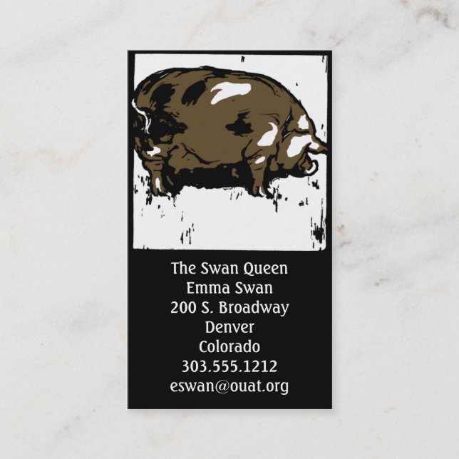 Cochon ou porc de sciage victorien carte de visite (Devant)