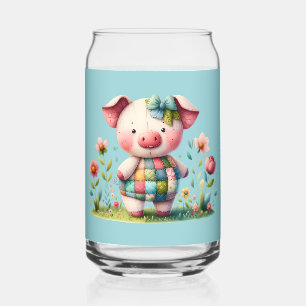 Cochon Patchwork Fantaisiste dans un Jardin Floral