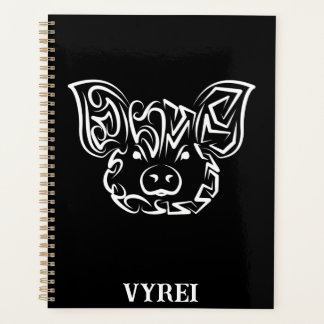 Cochon tribal noir et blanc