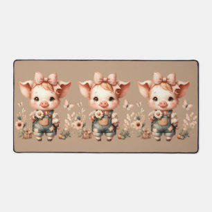 Cochonnet Fantaisiste en Salopette Pastel Marron