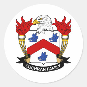Cochran-Familienwappen Runder Aufkleber