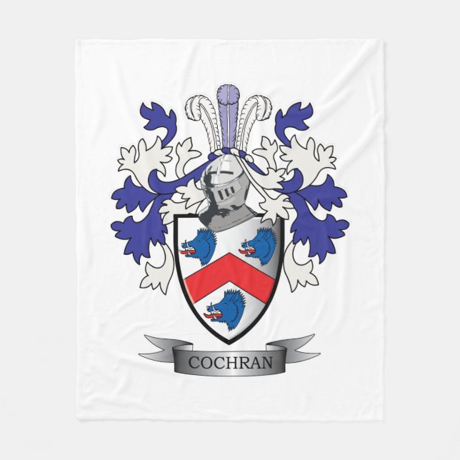 Cochran-Familienwappen-Wappen Fleecedecke (Vorderseite)