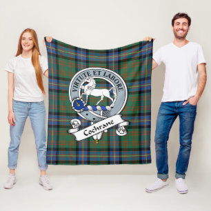 Cochrane Ancient Clan Abzeichen Tartan Kariert Fleecedecke