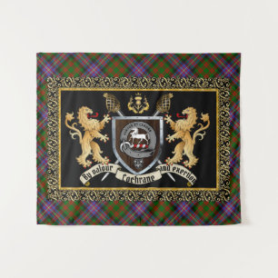 Cochrane Clan Abzeichen & Motto mit Löwen Wandteppich