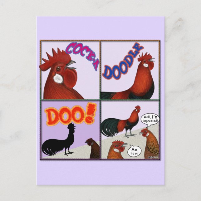 Cock-A-Doodle-Doo! Postkarte (Vorderseite)