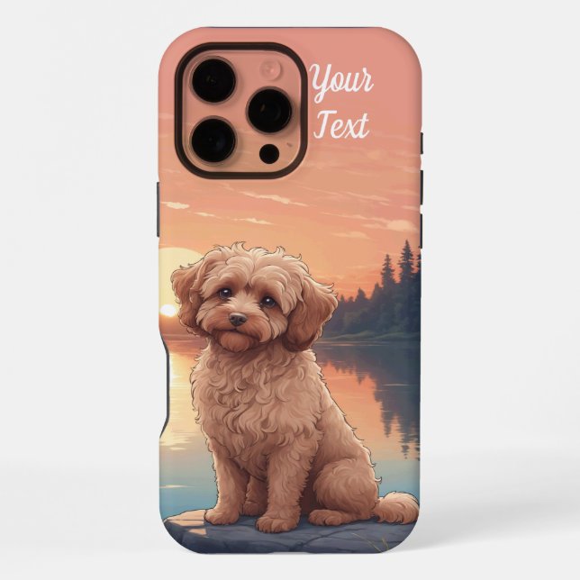 Cockapoo am See iPhone 16 Pro Max Hülle (Rückseite)
