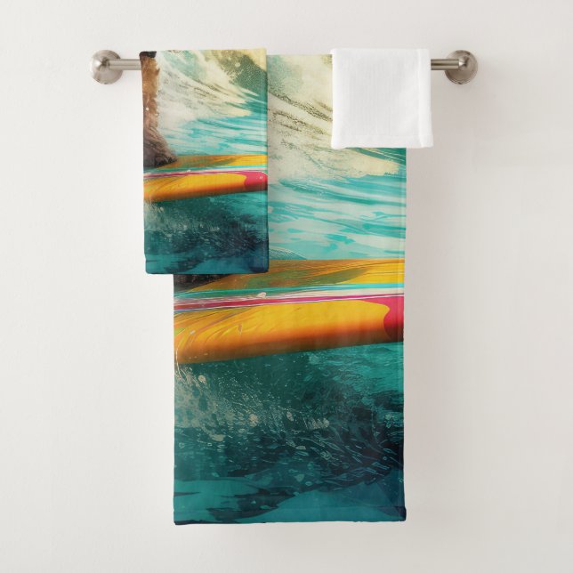 Cockapoo Beach Surfgrafik Badhandtuch Set (Insitu)