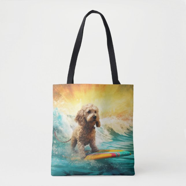 Cockapoo Beach Surfgrafik Tasche (Vorderseite)