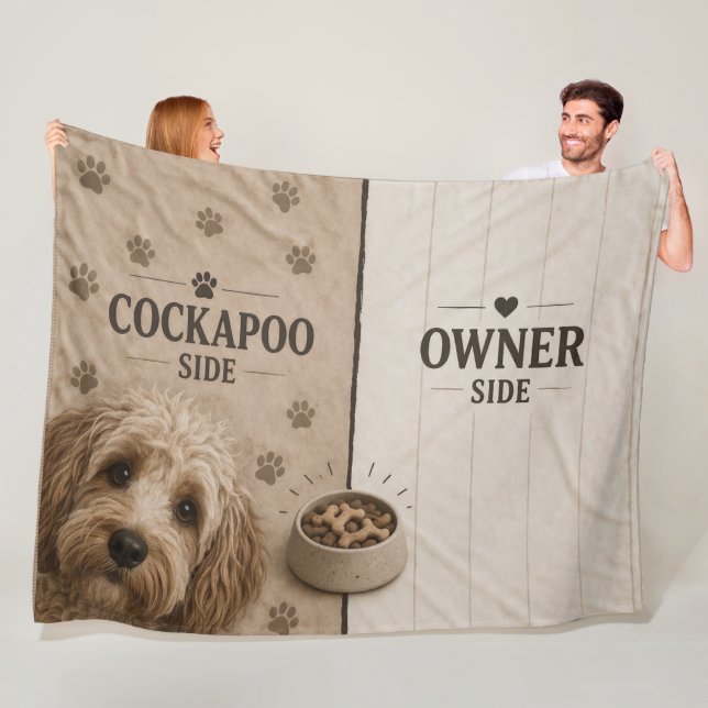 Cockapoo-Besitzer-Seite-Decke Lustiges Hunde-Liebh Fleecedecke (Beispiel)