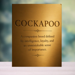 Cockapoo Definition Geschenktafel – Lustiger Hunde Acrylschild