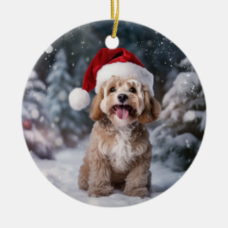 Cockapoo Dog Christmas Keepake Keramik Ornament