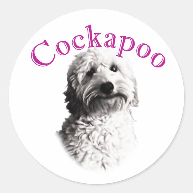 Cockapoo Dog Runder Aufkleber (Vorderseite)