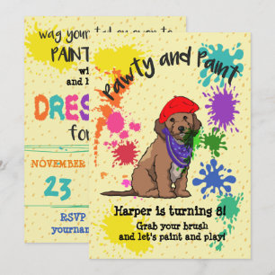 Cockapoo Dog Spaß Kunst Geburtstagsparty Einladung
