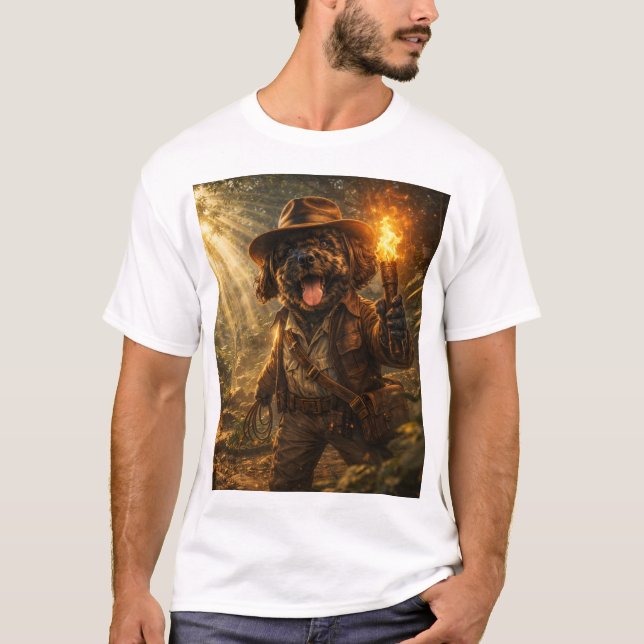 Cockapoo Explorer T-Shirt Abenteuer Hundegeschenk (Vorderseite)