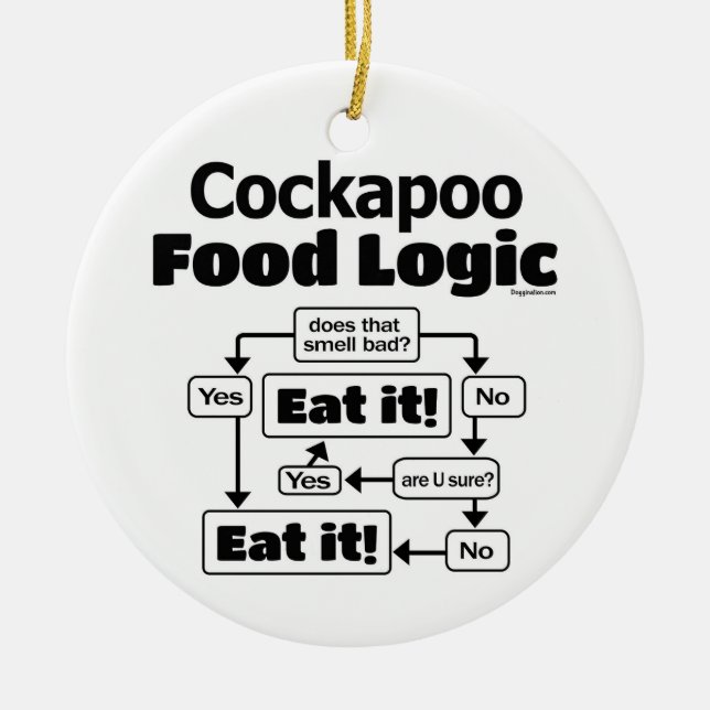 Cockapoo Food Logic Keramik Ornament (Vorne)