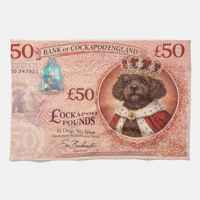 Cockapoo Funny Dog Lover Gift  Geschirrtuch (Horizontal)