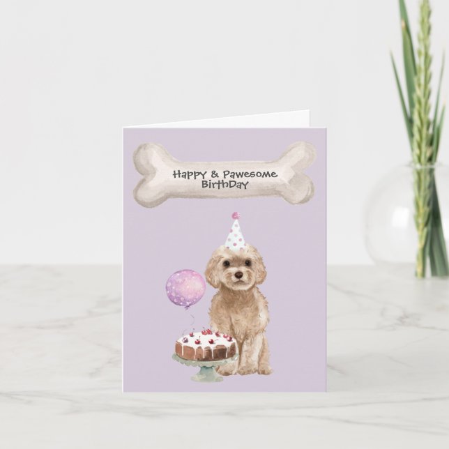 Cockapoo Geburtstag Feiertagskarte (Vorderseite)