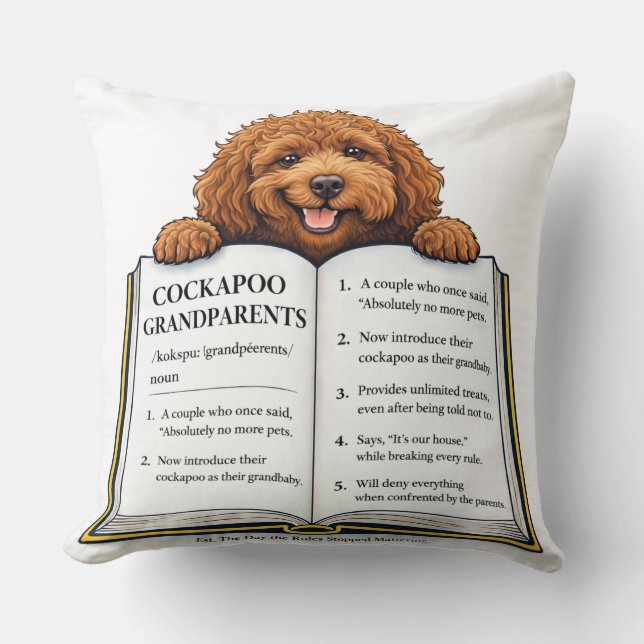 Cockapoo-Großeltern-Geschenk | Lustiger Hund Kissen (Vorderseite)
