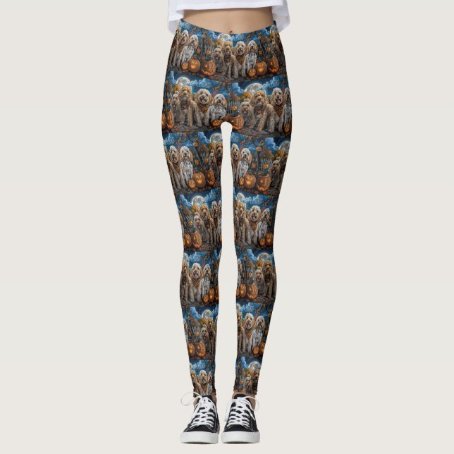 Cockapoo Halloween Spooky Leggings (Vorderseite)