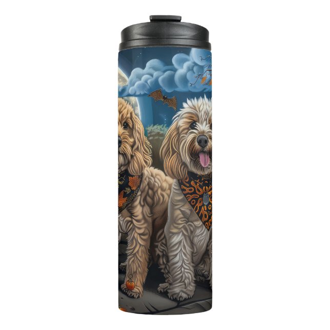 Cockapoo Halloween Spooky Thermosbecher (Vorderseite)