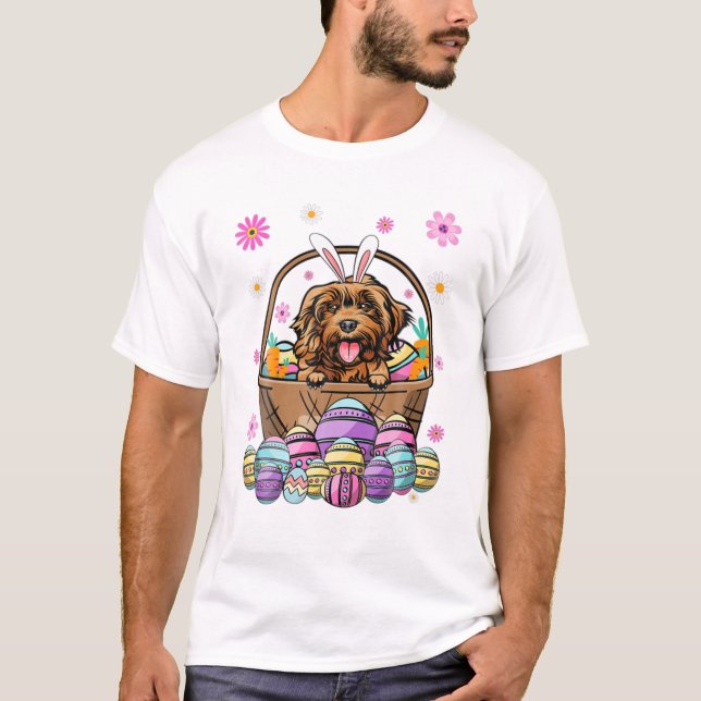 Cockapoo Hund Frohen Ostertag T-Shirt (Vorderseite)