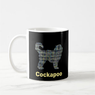 Cockapoo Hund Gelb- und Schwarz-Gitter-Linie Kaffeetasse