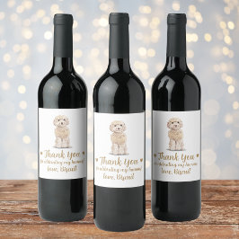 Cockapoo Hund ich tue zu Hochzeit Weinetikett