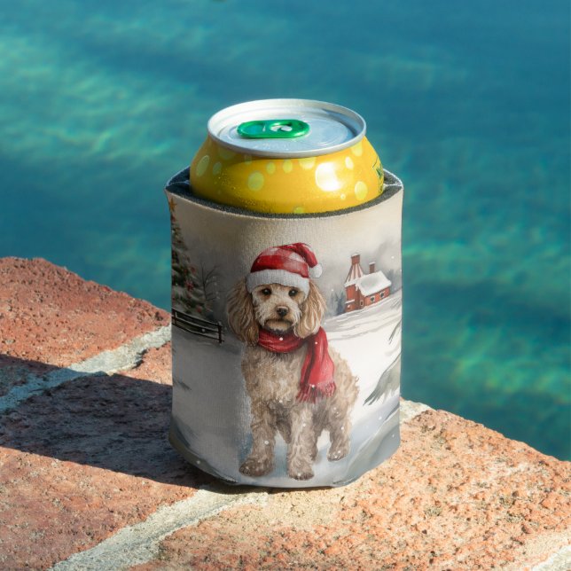Cockapoo Hund im Schnee Weihnachten Dosenkühler (In Situ Pool)