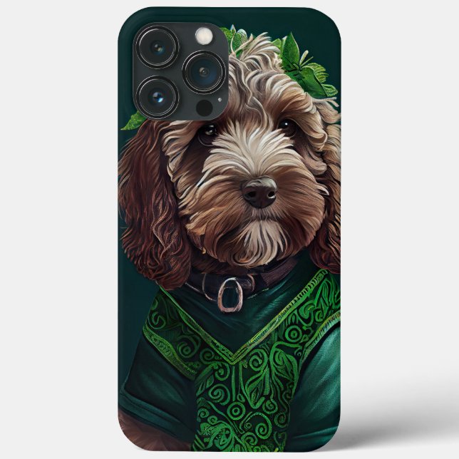 Cockapoo Hund in St. Patrick's Day Dress Case-Mate iPhone Hülle (Rückseite)