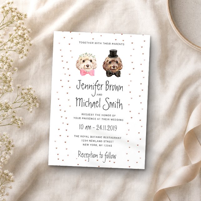 Cockapoo Hund Lover Bride Groom Hochzeit Einladung (Von Creator hochgeladen)