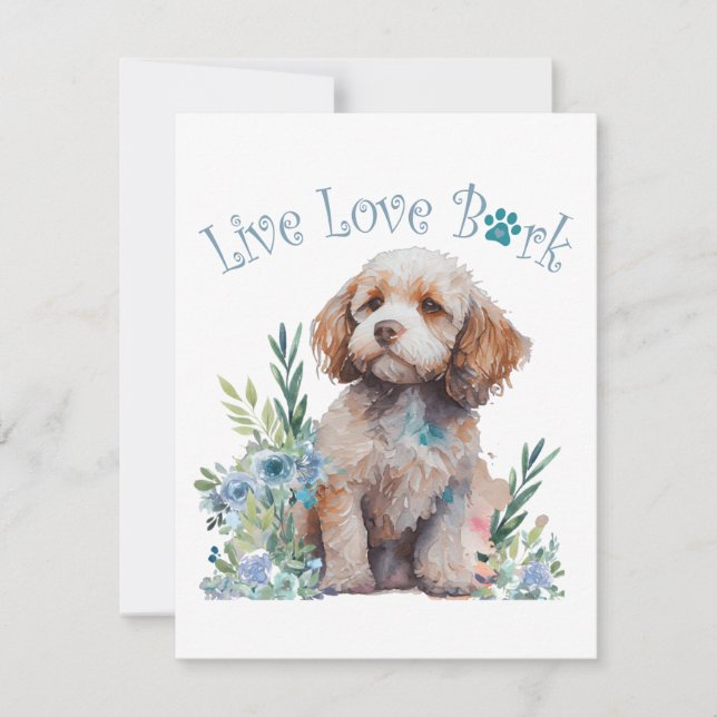 Cockapoo Hund Mama Floral Mitteilungskarte (Vorderseite)