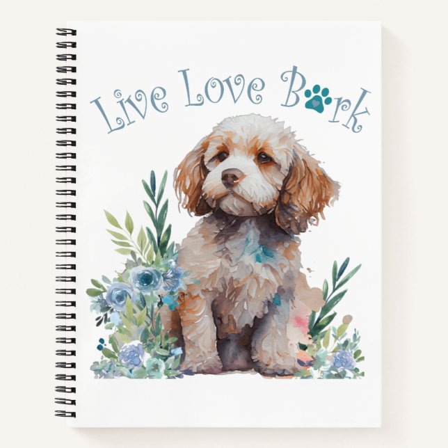 Cockapoo Hund Mama Floral Notizbuch (Vorderseite)