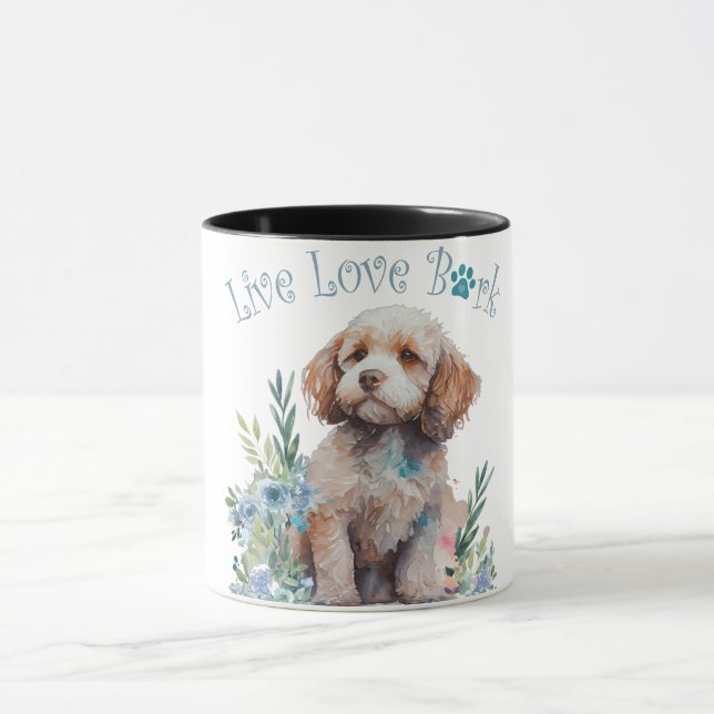 Cockapoo Hund Mama Floral Tasse (Zentrum)