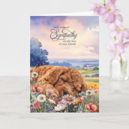 Cockapoo-Hund mit Wildblumen Beileid für Haustier Karte