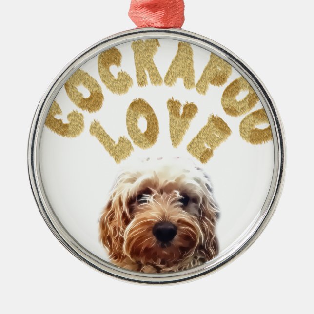Cockapoo Hund Ornament Aus Metall (Vorne)