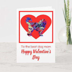 Cockapoo Hund Silhouette Roter Valentinstag Karte