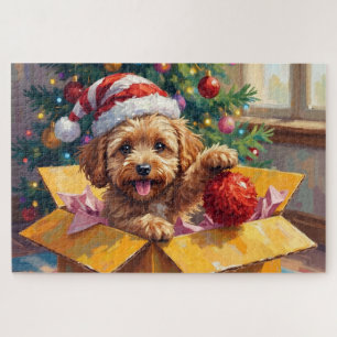 Cockapoo-Hund Weihnachtsgeschenkbox Überraschung