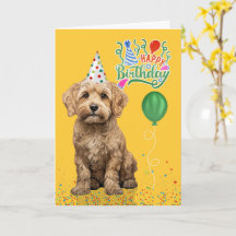 Cockapoo-Hunde-Partyhut Gelb Geburtstag