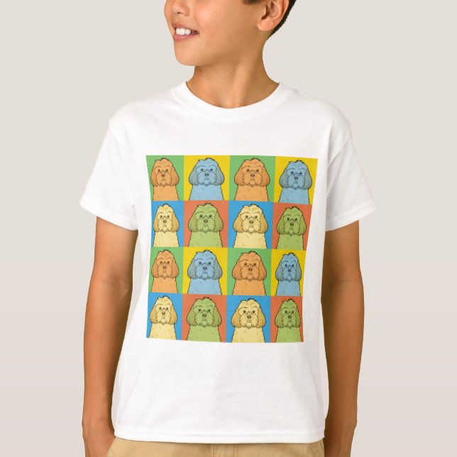 Cockapoo HundeCartoon Pop-Kunst T-Shirt (Vorderseite)